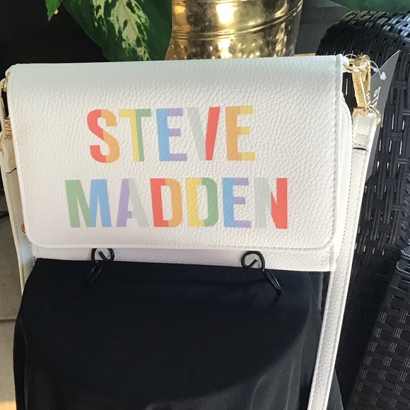 Steve Madden Handbags - Steve Madden- BLAURIE - White Rainbow Monogram